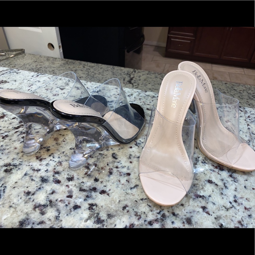 Clear platform sandals